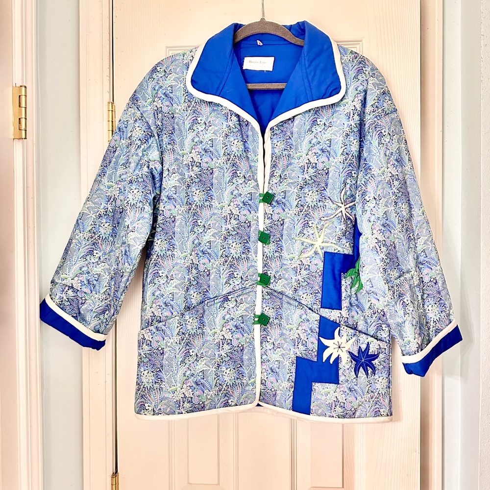 Vintage Rosalie Lane Quilted Floral Jacket Sz 12 Liberty of London Fabric